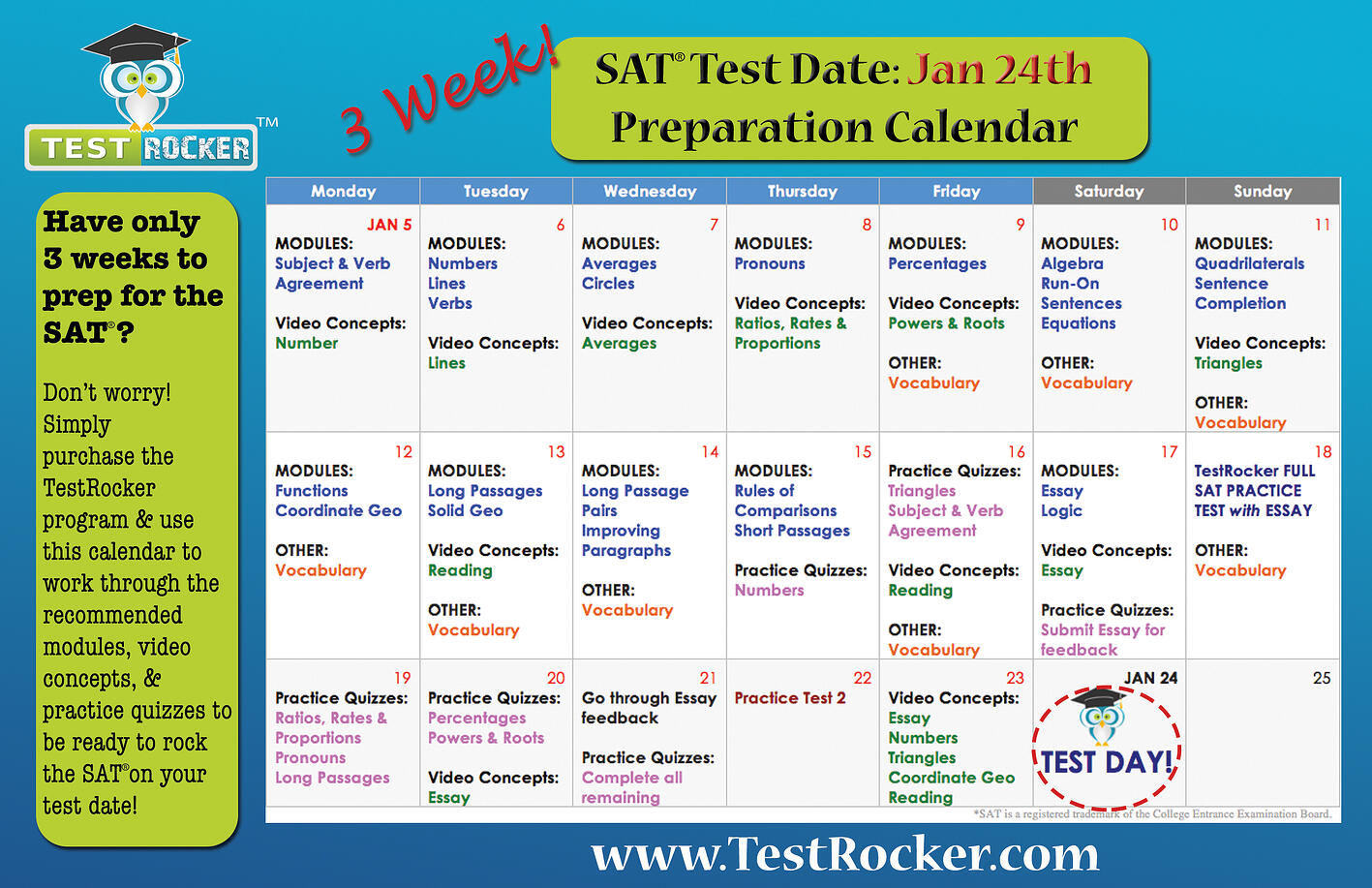 January 24th SAT takers: How to prep over the next 3 weeks!